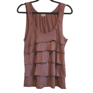 Wilfred by Aritzia dusty rose cotton ruffles sleeveless top shirt tank top